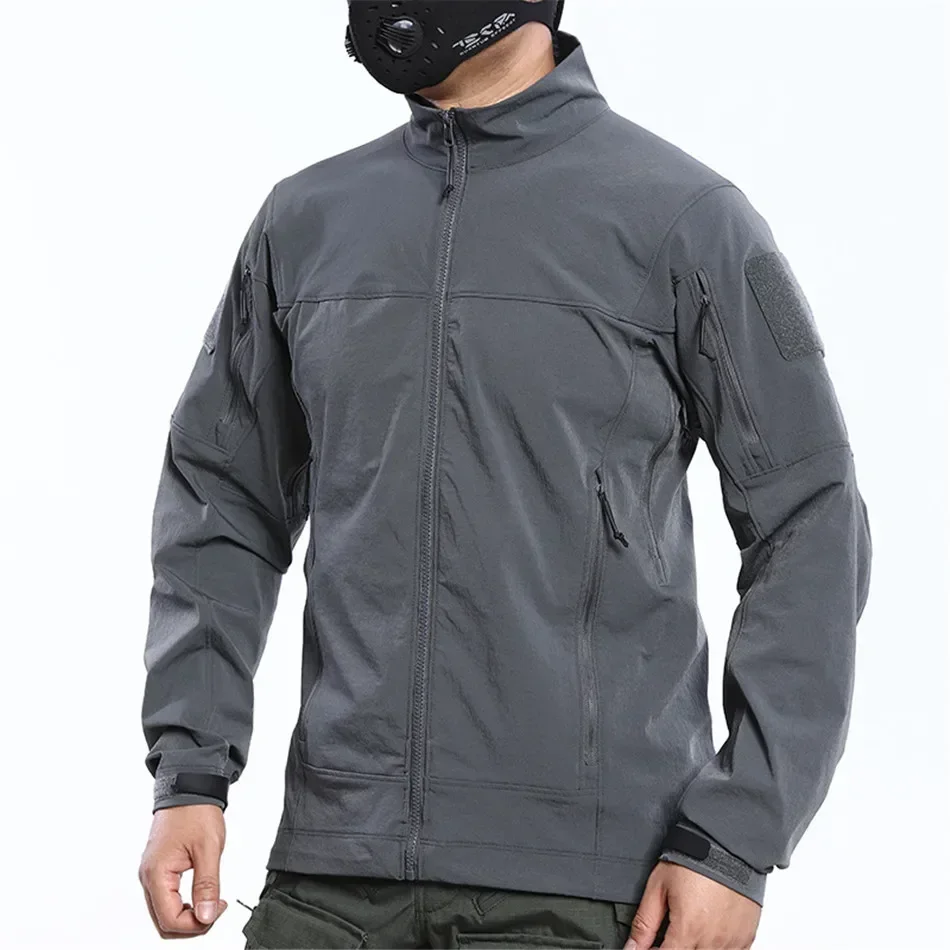 2.0 خفيفة الوزن مقاوم للماء سترة التكتيكية للمشي لمسافات طويلة في الهواء الطلق متعددة جيوب معطف العمل ربيع الخريف تمتد كامو تسلق الملابس