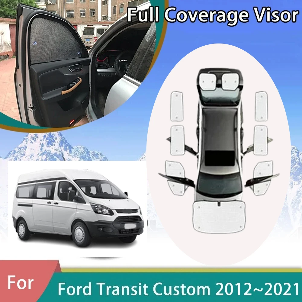 

Car Anti-UV Sunshade For Ford Transit Custom Tourneo 2012~2021 2015 2018 Window Curtains Protection Sunshading Visor Accessories