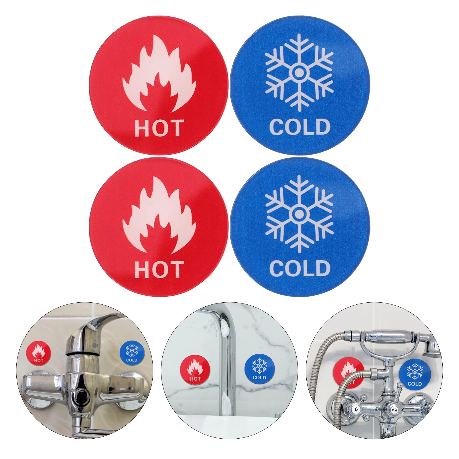 Hot Cold Water Heater Labels Acrylic Faucet Signs Clear Indicator Stickers Easy Install No Tools Suitable Home