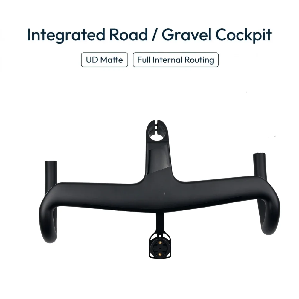 Integrated Gravel Barst*m Lightweight Matte Bicycle Handlebar with Fully Internal Cable T1000 Di2 System