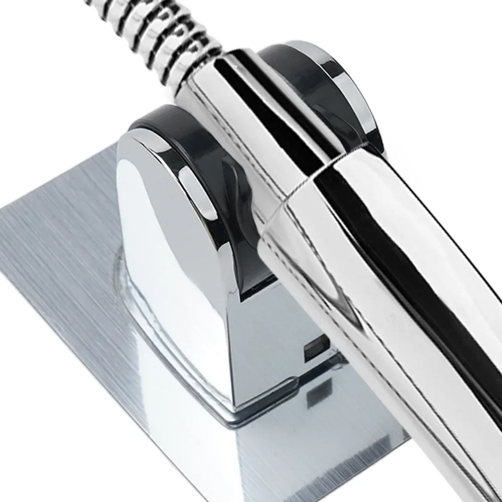 

High Quality Bathroom Shower Bracket Head Holder 1pc Adjustable Direction Fit Smooth Surfaces Punching-free Silver