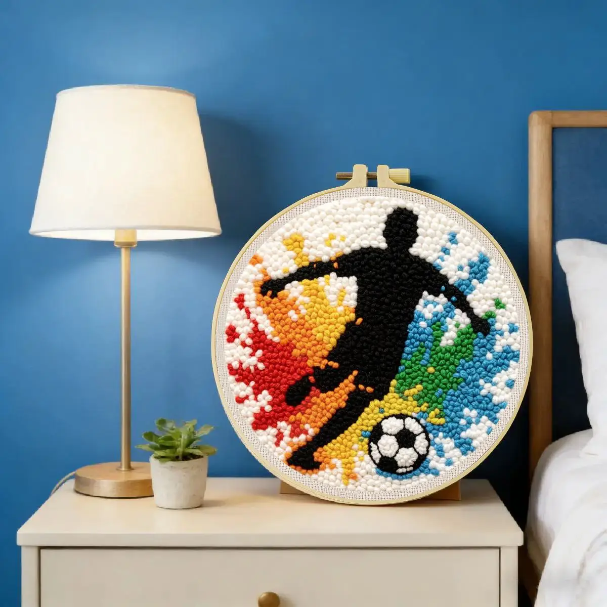 20X20CM/7,87 Zoll Fußball-Stickset, Stickerei-Set, gestrickte Stickerei, DIY, handgemachtes Geschenk, Nadelkunst – Detail 5