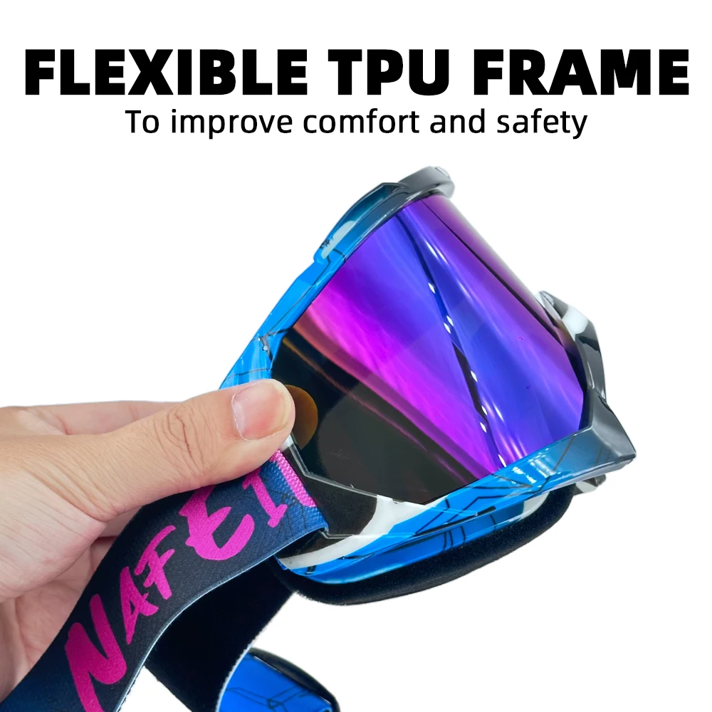 

NAFEIB Motocross Glasses - Windproof MTB And ATV Mask For Skiing With Off-Road Racing