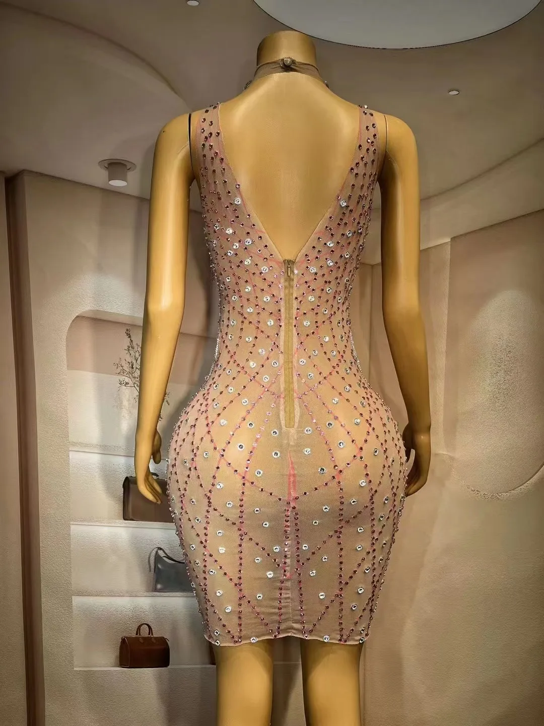 Weimei-Robe de brevà Franges Entièrement en Diamant, Tenue de Discothèque, Bar, GoGo, Invité, Tour, Performance