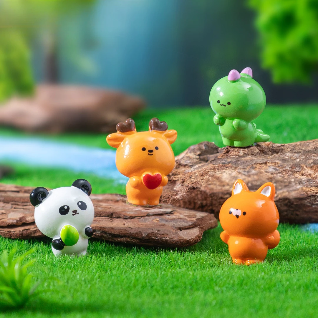 

100 шт., оптовая продажа, 3D смола, панда, динозавр, домашний декор, сделай сам, для сказочного сада, пейзаж, аксессуары для кукольного домика, миниатюрное ремесло