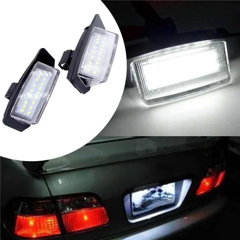 1 Pair Car Number License Plate Lights Car LED Rear Tag Lamps Auto Accessories for Mitsubishi OUTLANDER XL(CW) Lancer Sportback
