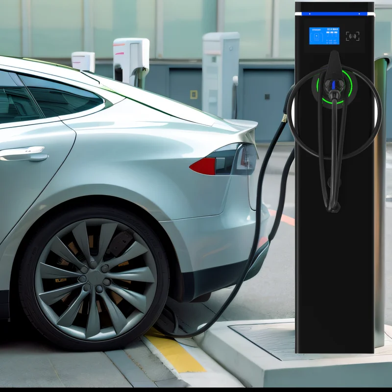 DC Electric Vehicle Charging Station 22kW Type 2 3P 32A with Advertising Screen for EV High Speed Custom