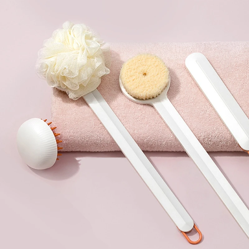 1 peça banho artefato macio-cabelo escova de banho fricção de cinzas de lama com espuma rosa