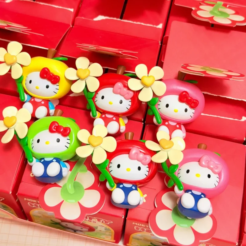 

【In Stock】Cute Hello Kitty Flower Windmill Series Blind Box Creative Movable Car Decoration Figurine Fun Mysterious Box Toy Gift