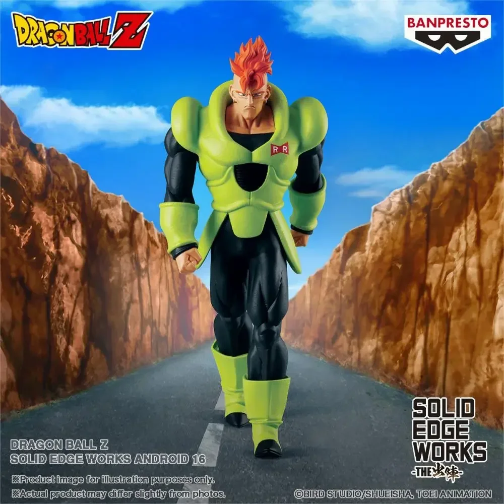 Oryginalne figurki BANDAI Banpresto Dragon Ball Z ANDROID 16 PVC Anime, figurki akcji, modele zabawek, prezenty na Boże Narodzenie, dostępne od ręki.