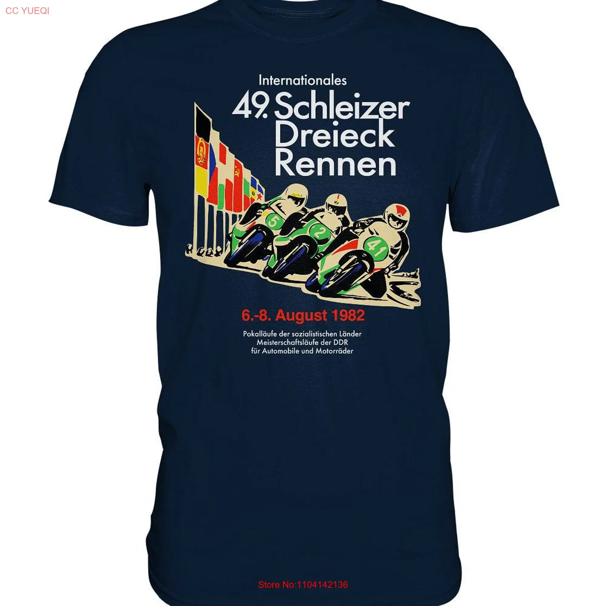 PREMIUM SHIRT UNISEX Schleizer Dreieck rennen DDR 1982 long or short sleeves