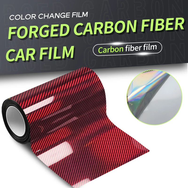 Hochglanz geschmiedete Laser Carbon Fiber Red Wrap Vinyl Karosseriefolien Vinyl für Motorräder Außen Auto Aufkleber Filmverpackung