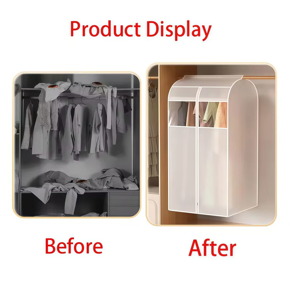 Clothing Dust Cover Wardrobe Storage Transparent Dress Clothes Garment Dust Cover Waterproof Dustproof Clothes Wardrobe Storage - view 3
