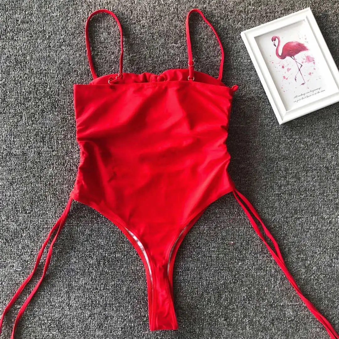 Sexy, mit Schnürung versehener, bauchfreier Monokini-Badeanzug, einteiliger Badeanzug für Damen, Badebekleidung, Damen-Badeanzug mit Leopardenmuster, String-Badehose, Badebekleidung, V1290. – Detail 36