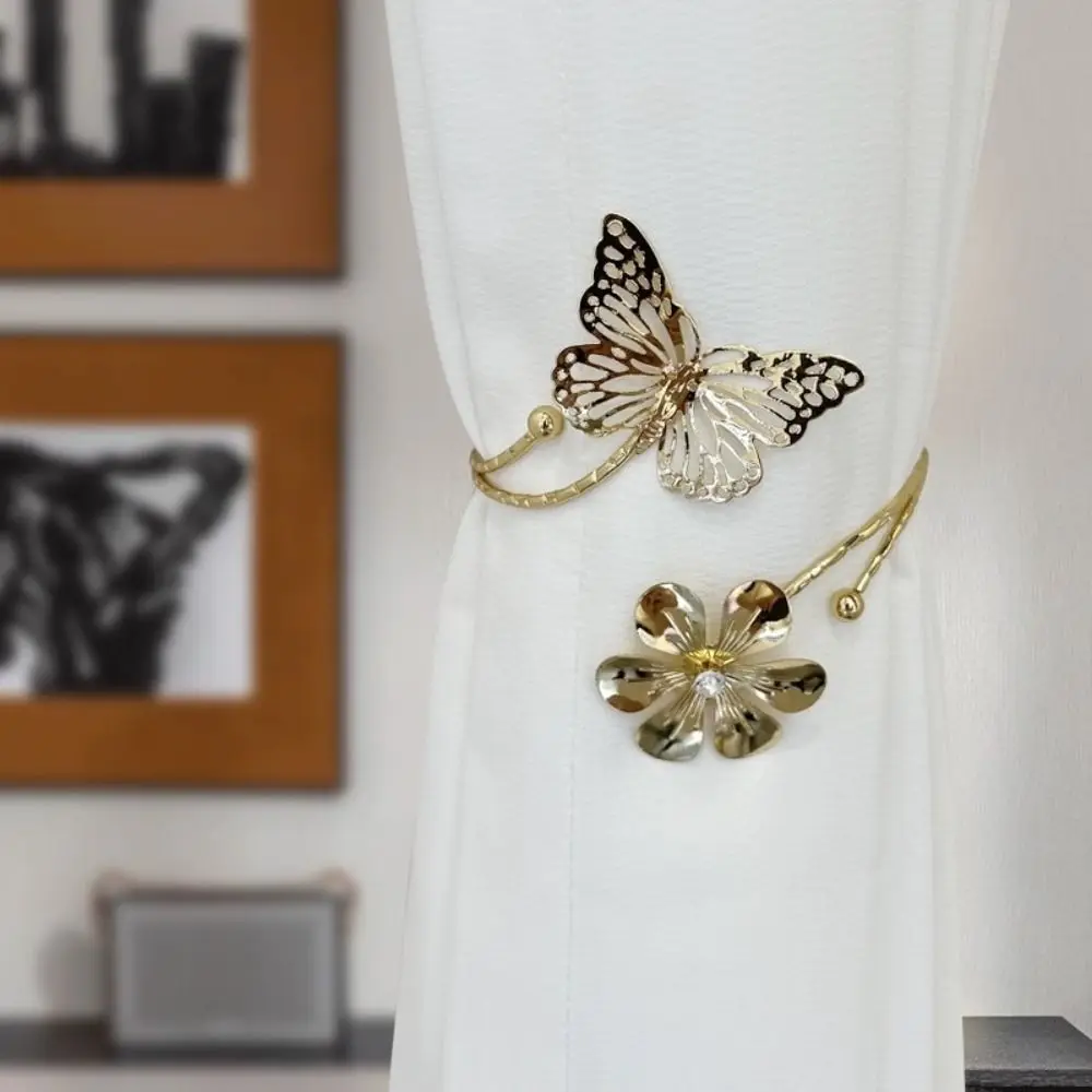 Metal Flower Leaves Shape Hook Holder Curtain Holdback Buckle Home Decoration - view 4