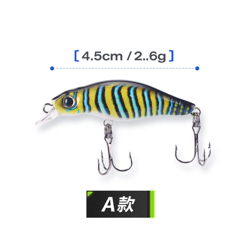 Angelköder, 4,5 cm, 2,6 g, schwimmend, Z-Schwimmtyp, Minnow, 3D-Druck, Kunstköder, Mikro, kleiner Fisch, 1 Stück, Ausverkauf – Detail 9