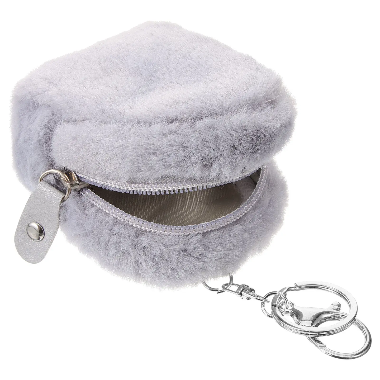 

Mini Keychain Wallet Women Zipper Coin Purse Soft Material Small Pouch for Keys Earbuds Change Organizer Trendy Style Ladies