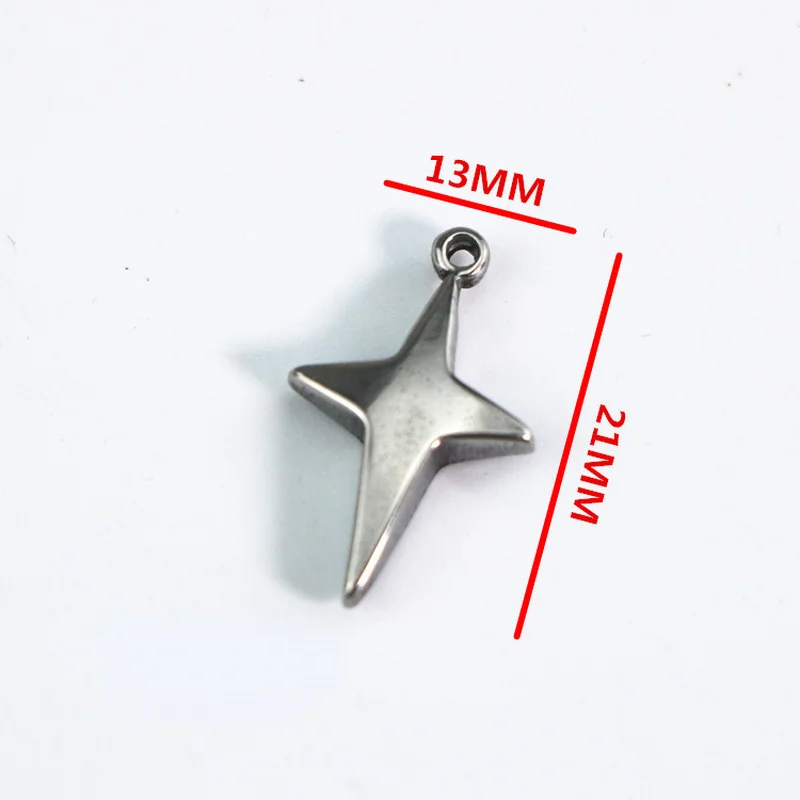 WZNB 4Pcs Solid Stars Charms Meteor Stainless Steel Pendant for Jewelry Making Handmade Earrings Necklace Diy Accessories