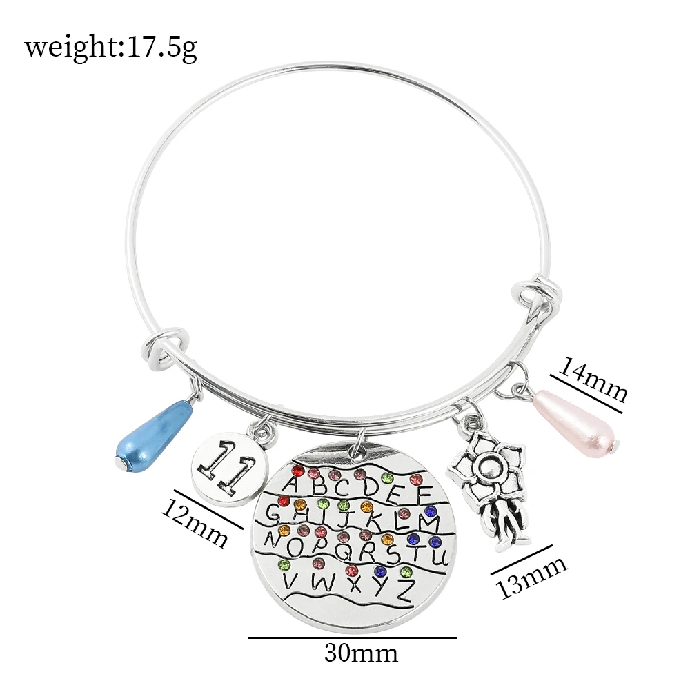 Cross-border European and American film Stranger Things Eleven 26-letter pendant bracelet jewelry