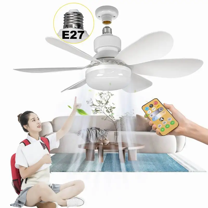 Decken ventilator Licht e27 mit Fernbedienung zum Dimmen Wohnzimmer Studie Haushalt modernen Decken ventilator mit Licht hängen Anhänger