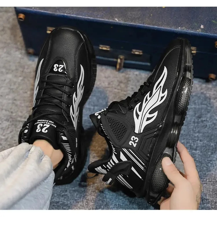 Best-selling high-top leather men's casual shoes, versatile and trendy shoes  running shoes mens sneakers