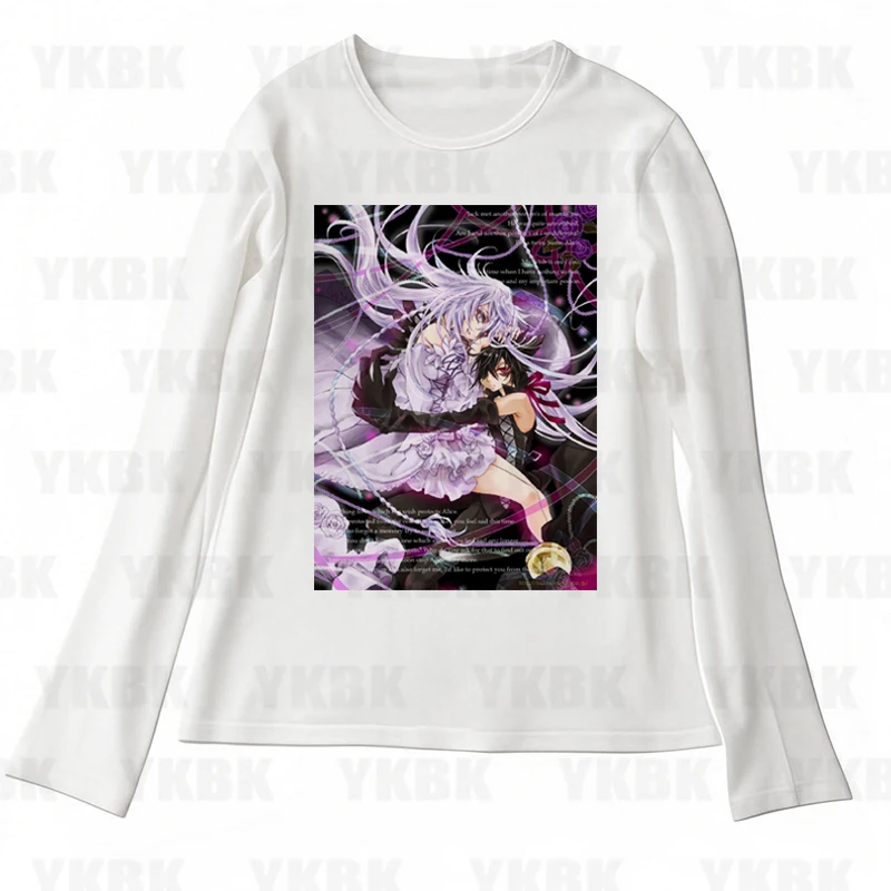 

Fashion Y2K Japanese Anime Pattern T-shirt Cute Casual Gothic Harajuku Girl Street Wear Graphic Long Sleeve Women O-neck Tees