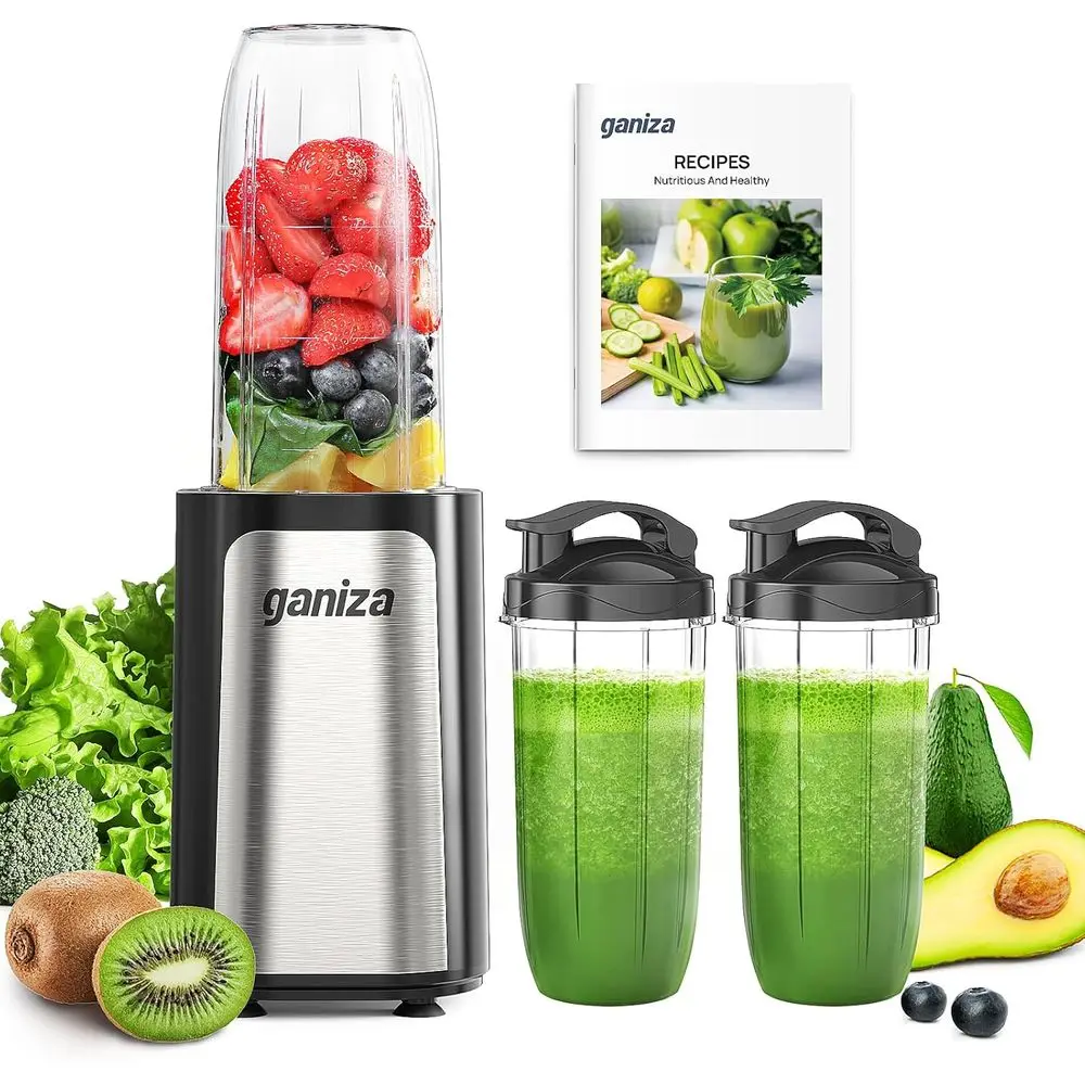 Portable 14-Piece Blender Set with 3 Cups for Personal Smoothies and Nutritious Recipes