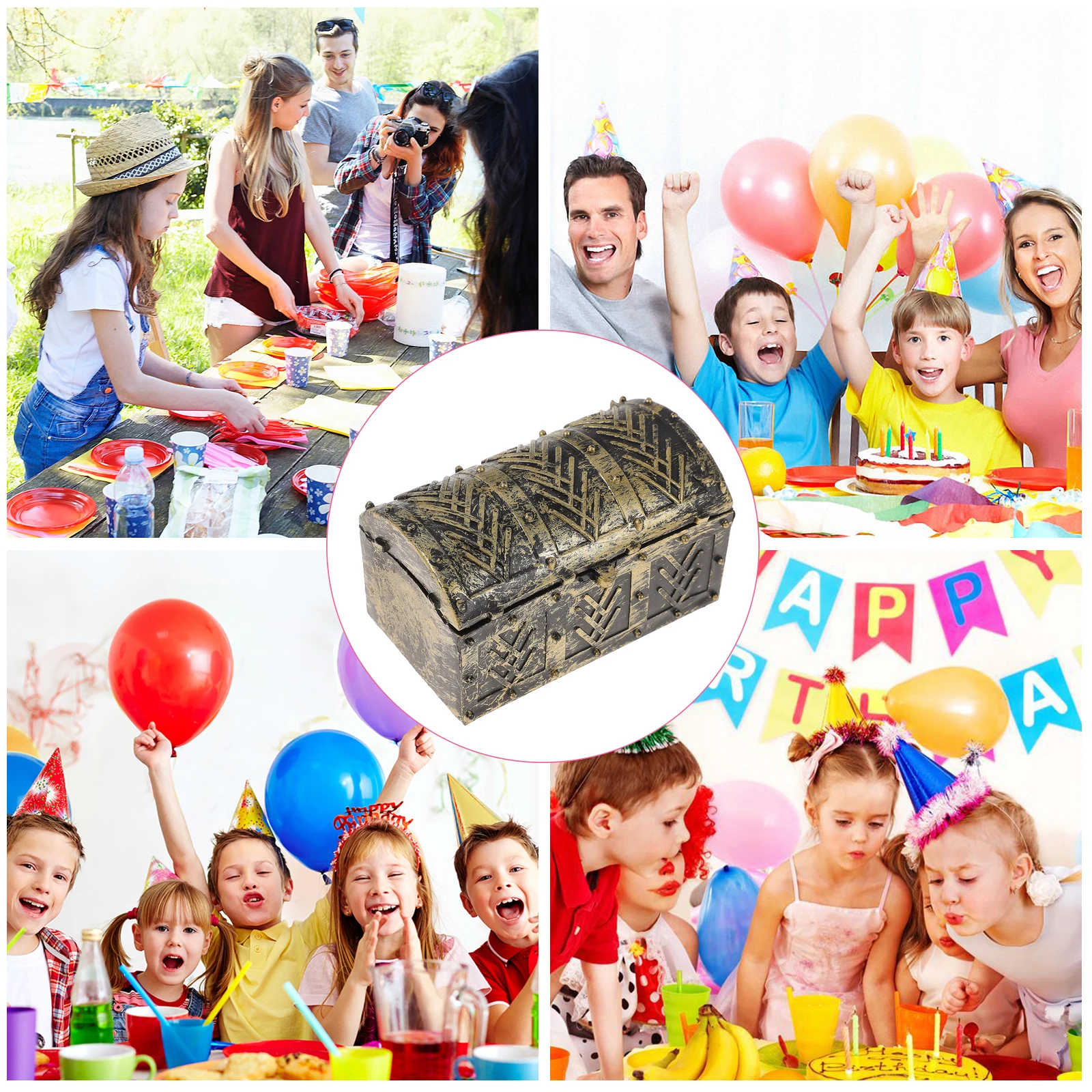 10 قطع من صناديق كنز القراصنة، دعائم تخزين متينة للأطفال، هدية عيد ميلاد، صندوق كنز للأطفال، صندوق قرصان للأطفال