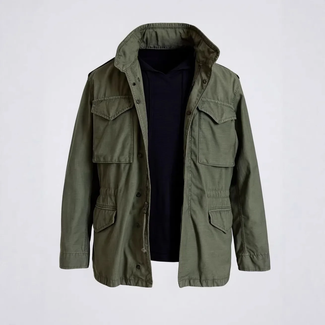 Casual Vintage Style Multi Pocket Long Sleeve Cardigan Handsome Stand Collar Jacke Mens Jacket Mens High Quality Cargo Outerwear