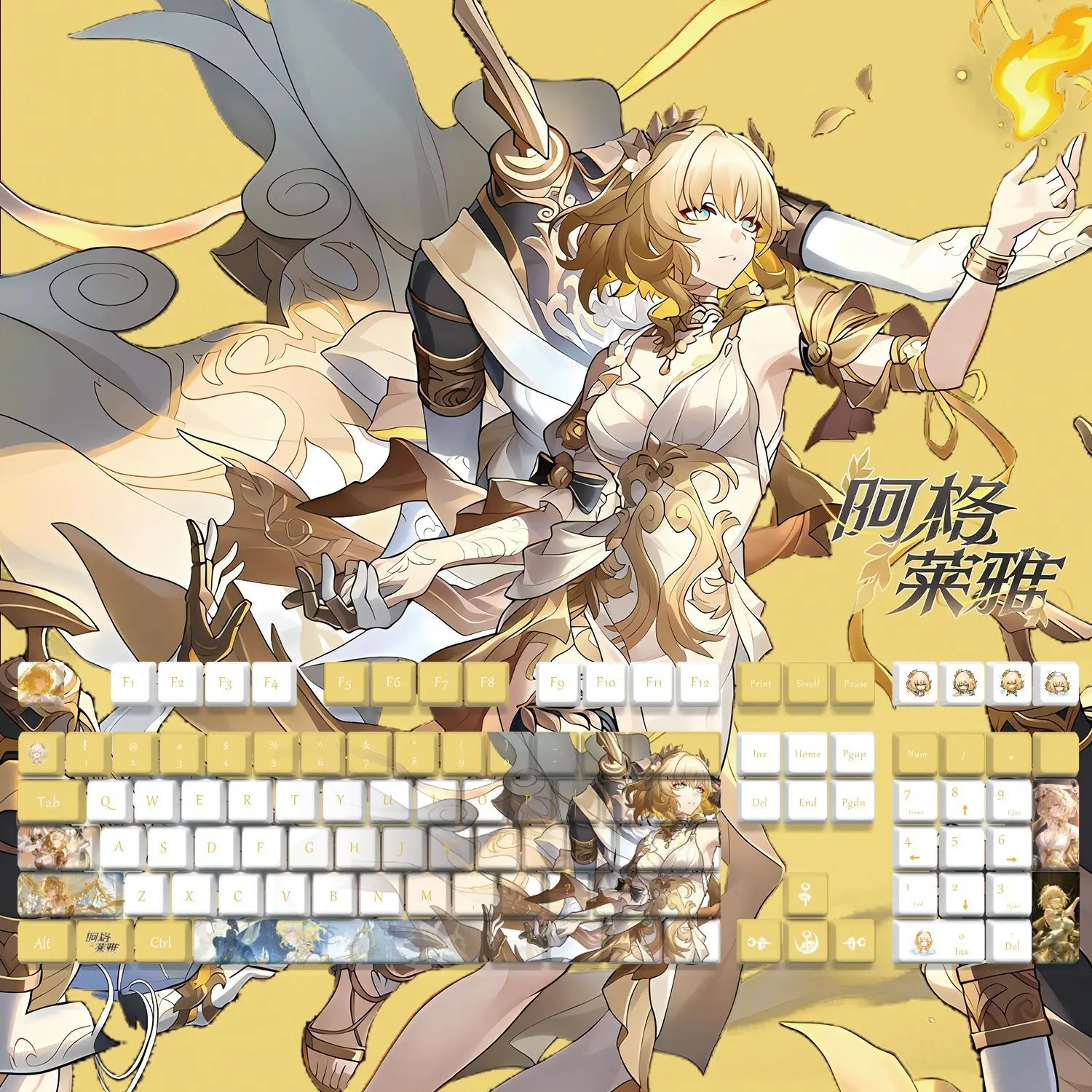 

Aglaea Keycaps 128 Keys Honkai Star Rail ‌keycap PBT Dye-Sub Backlit Keycaps Anime Key Caps for ANSI 61 68 87 104 108 Keyboard