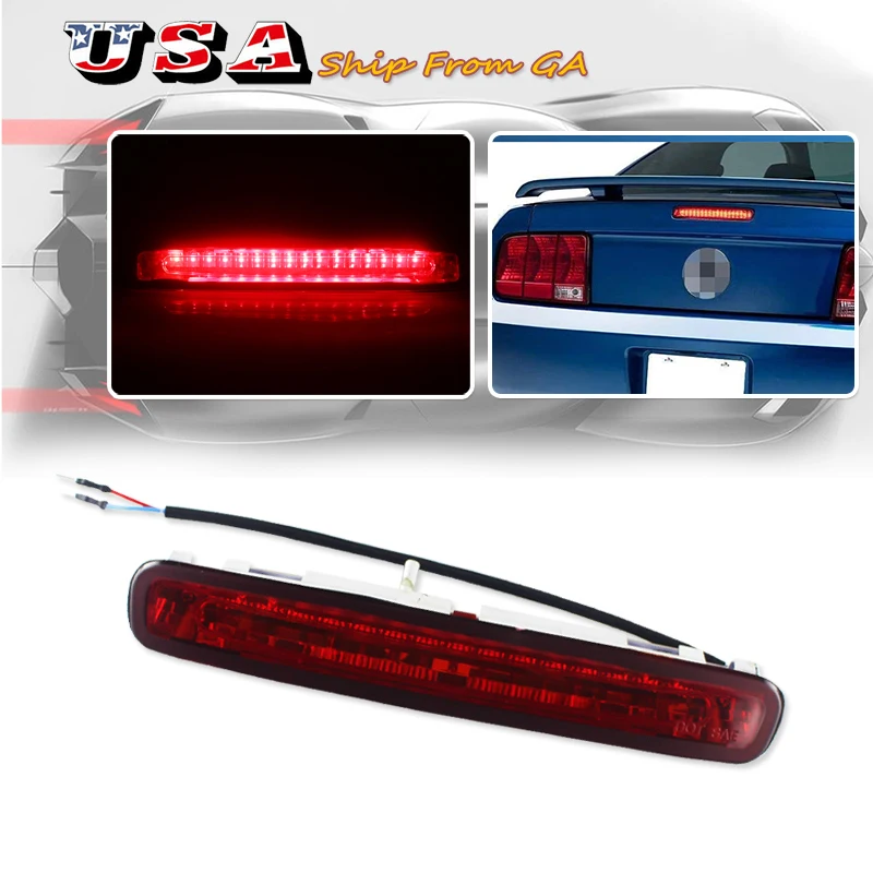 

LED 3rd Brake Light For 2005-2009 Ford Mustang, Powered by 16 Super Bright Red LED Emitters