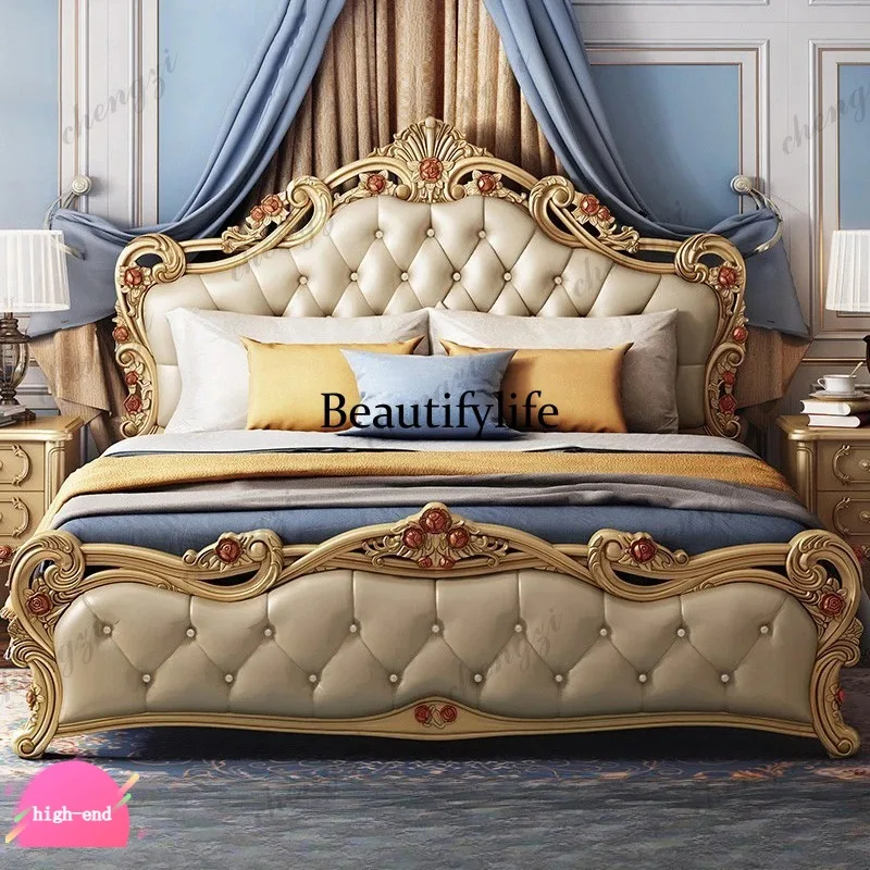 R134 L181 Italian Platform Adult Bed Frames Comforter Luxury Full Size Bedroom Double Bed Headboards Bedframe Letto Matrimoniale