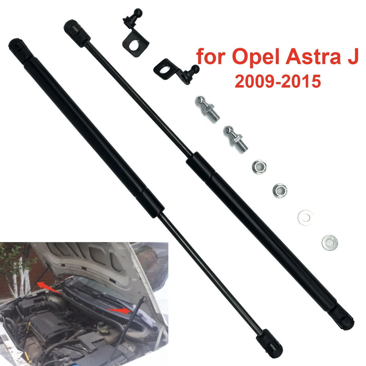 for Opel Astra J MK6 Holden Vauxhall GTC 2009-2015 Front Bonnet Hood Gas Strut Dampers Lift Support Rods