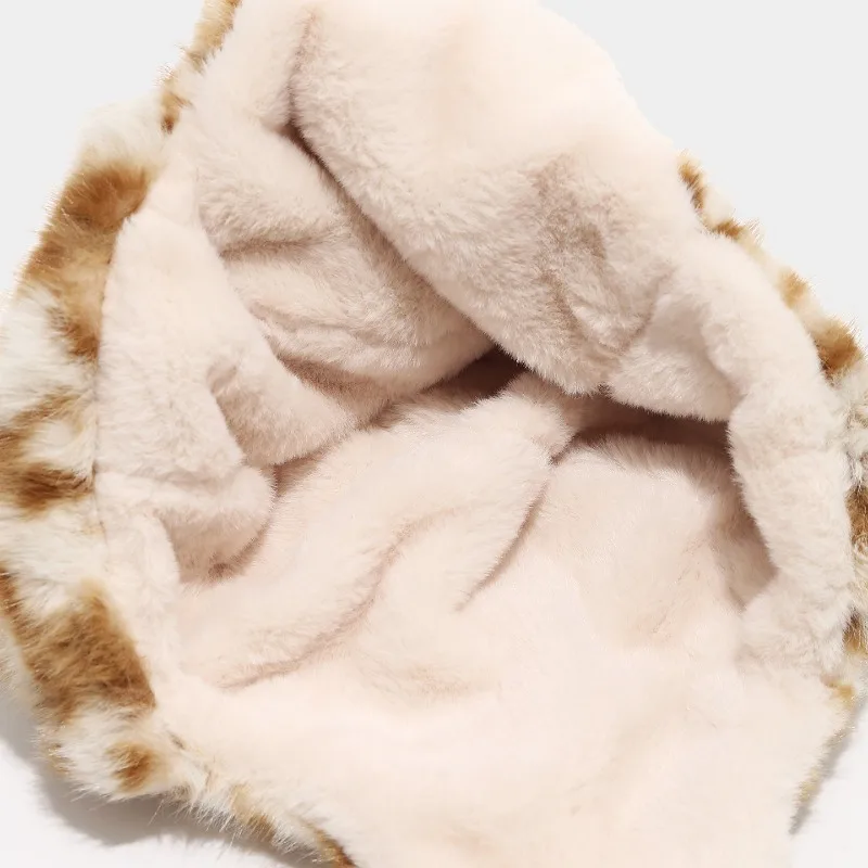 Neue personalisierte Winter-Leopard-Plüsch-Lei-Feng-Mütze für Herren und Damen, Outdoor-Radfahren, Skifahren, Ohrenschutz, Bomber-Mützen – Detail 12