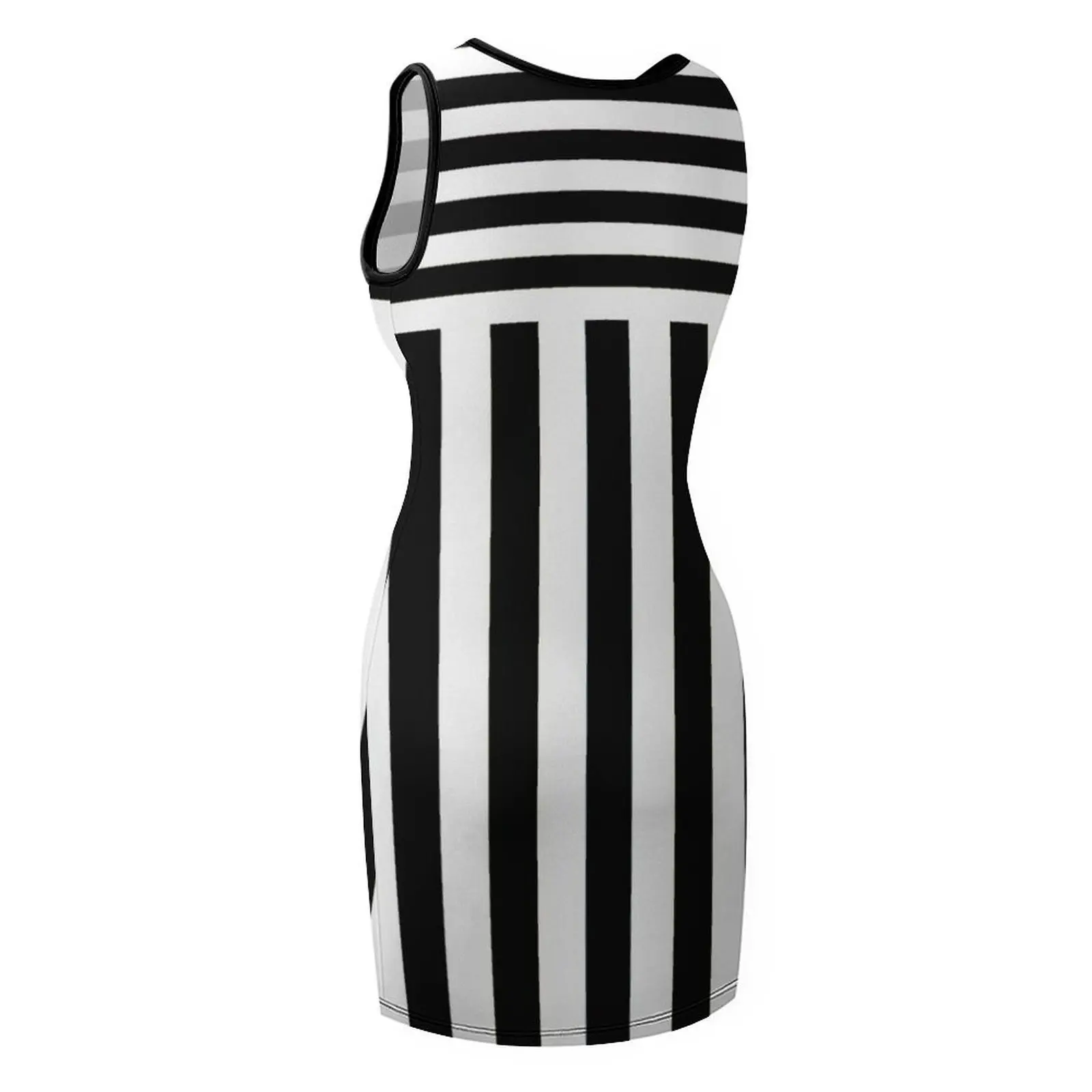 ลายทางแนวตั้งสีดำและสีขาว 2 * ชุดเดรสและเสื้อยืดแบบใหม่ เดรสแขนกุด ชุดพิธีการ ชุดเดรสสำหรับผู้หญิง ฤดูร้อน