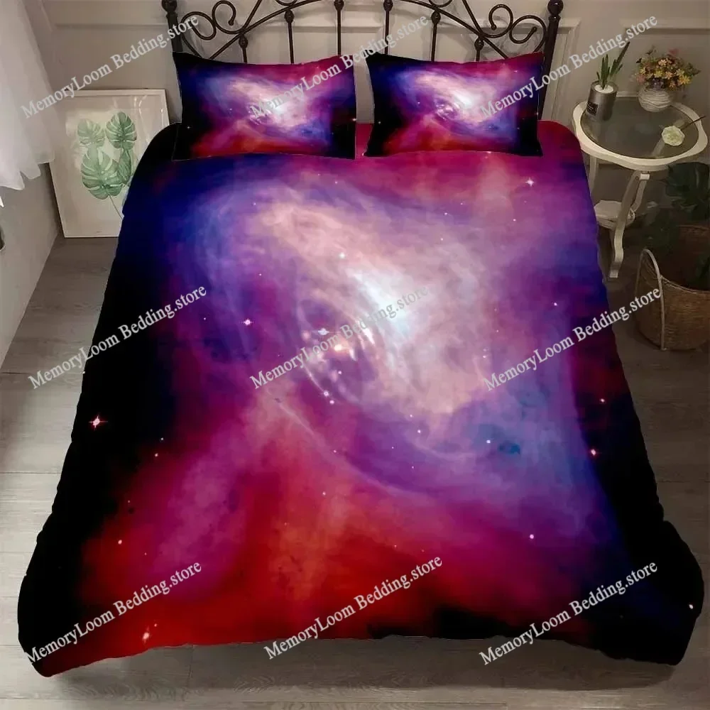 Print Starlight Galaxy Microfiber Quilt Cover with Pilllowcases Starry Sky Comforter Cover Bedding Set Dropship Duver Cove Sets