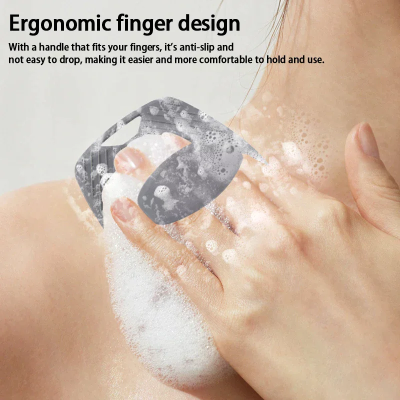 Exfoliating Body Scrub Brush Back Cleaning Brush With Hook Hole Silicone Brush