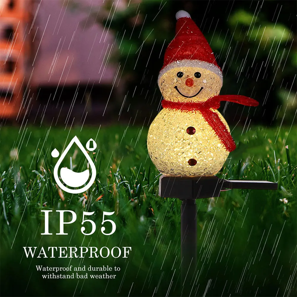 2 قطعة عيد الميلاد الشمسية ثلج أضواء الحديقة في الهواء الطلق حديقة الأرض إدراج مصابيح ضوء دافئ ديكور عيد الميلاد ضوء الحديقة الشمسية #5