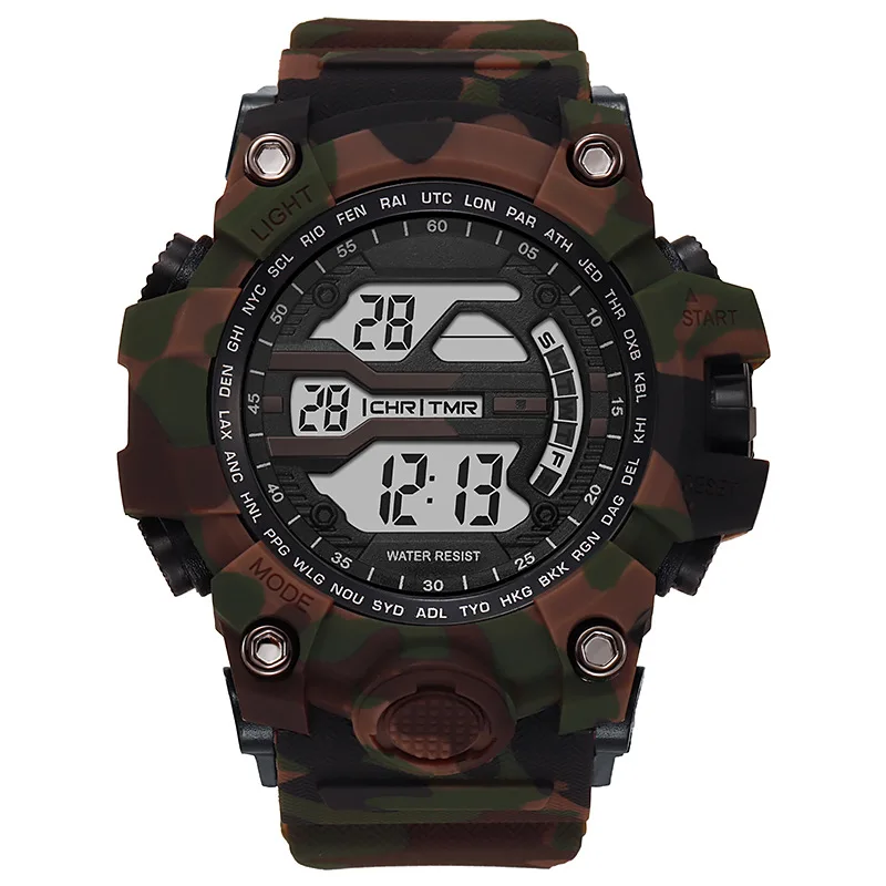 MAYZHISU Jam Tangan Digital untuk Pria Jam Tangan Olahraga Jam Tangan Elektronik Pria untuk Anak-anak Fashion Wanita Tahan Air Bercahaya