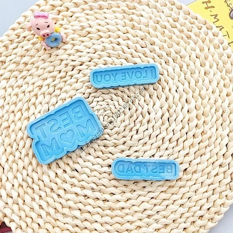 

Q6RB BEST MOM DAD Mold Silicone Hanging Pendant Mould Epoxy Resin Casting