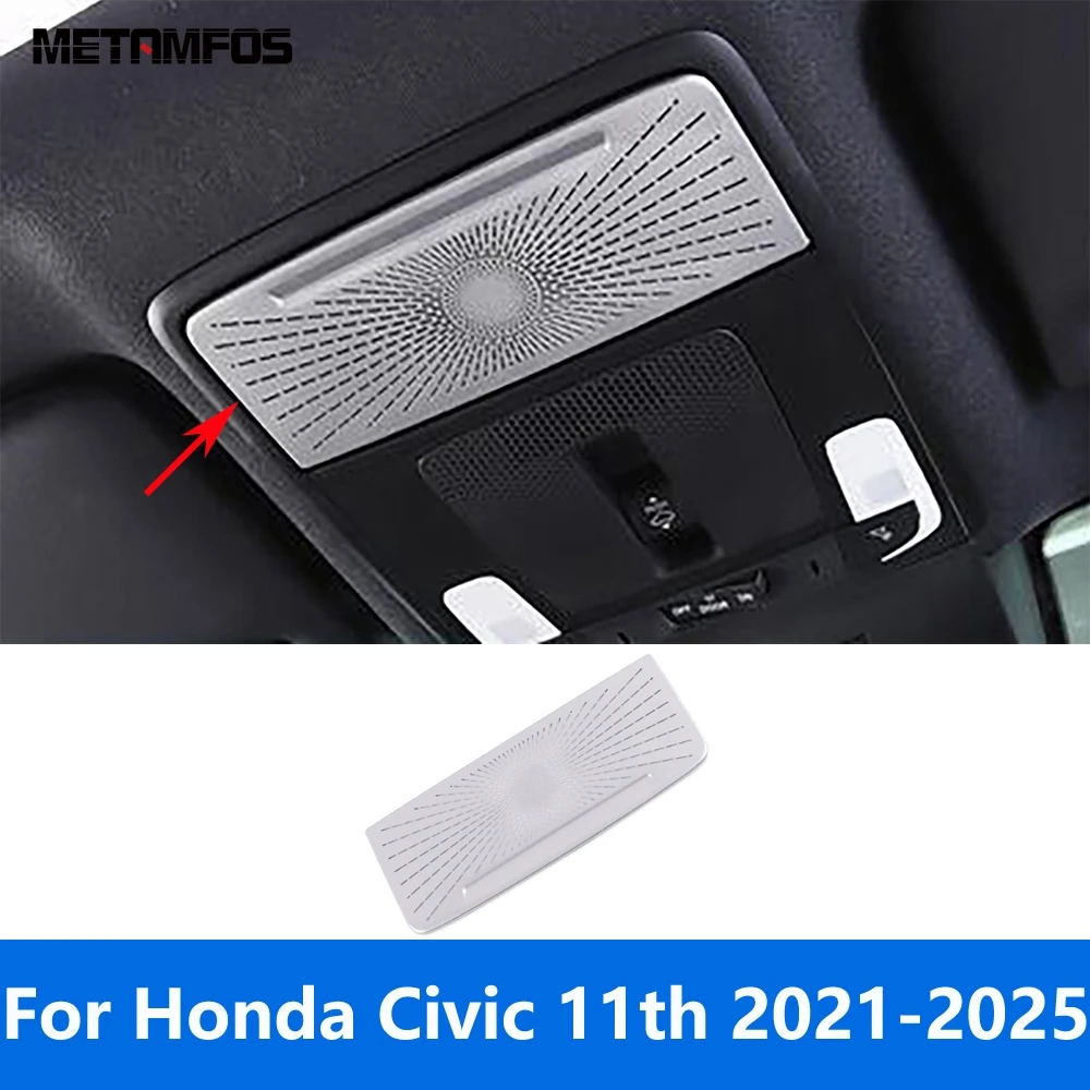 

For Honda Civic 11th 2021 2022 2023 2024 2025 Stainless Steel Car Roof Reading Light Lamp Speaker Cover Trim Inner Accessories