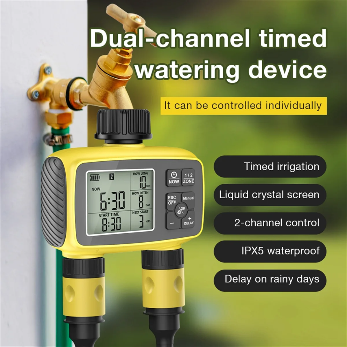 

Popular_Intelligent Watering Controller Dual-Zone Water Timer Control System