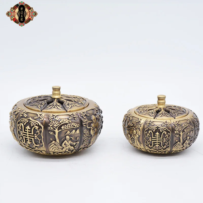 

Brass Pumpkin Child Birthday Incense Burner Copper Gift Ornament