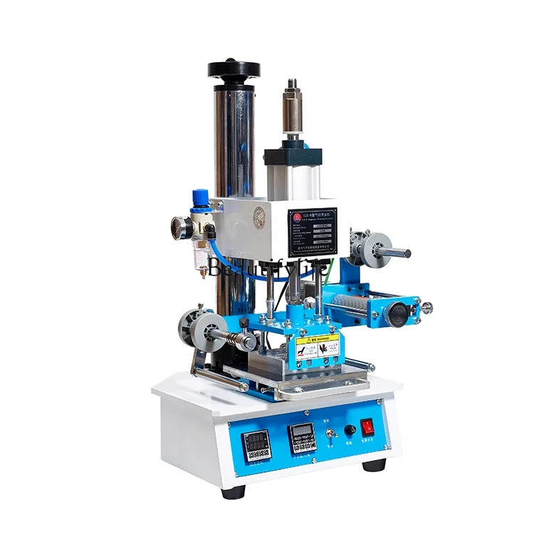 Pneumatic bronzing machine trimming table height adjustable branding and indentation machine