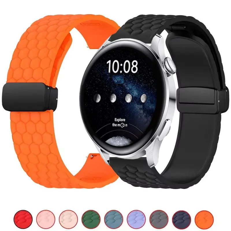 

Magnetic Silicone Strap For Samsung Galaxy Watch 3 Band 45mm Watch 46mm Active Gear S3 Classic 22mm Sport Amazfit GTS 2 3 4