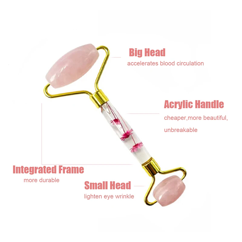 천연 옥 롤러 마사지 구아샤 스톤 스킨 케어 세트, 아크릴 막대 페이스 스크레이퍼 롤러, 페이셜 아이 스파 마사지, 스킨 케어 뷰티