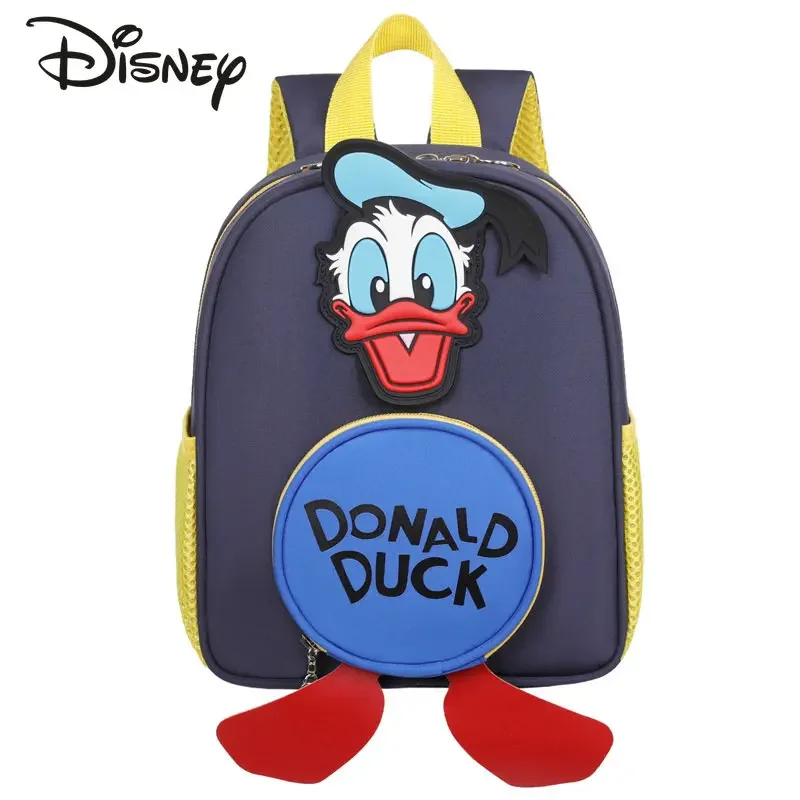 Disney-mochila de gran capacidad para niños, mochila informal de alta calidad con dibujos animados, a la moda, pato Donald