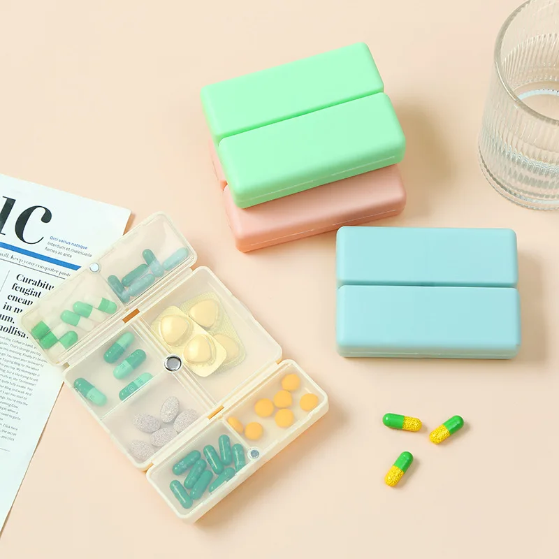 

7Grids Folding Magnetic Pill Box 7-Day Organizer with Airtight Storage Compact Travel Case