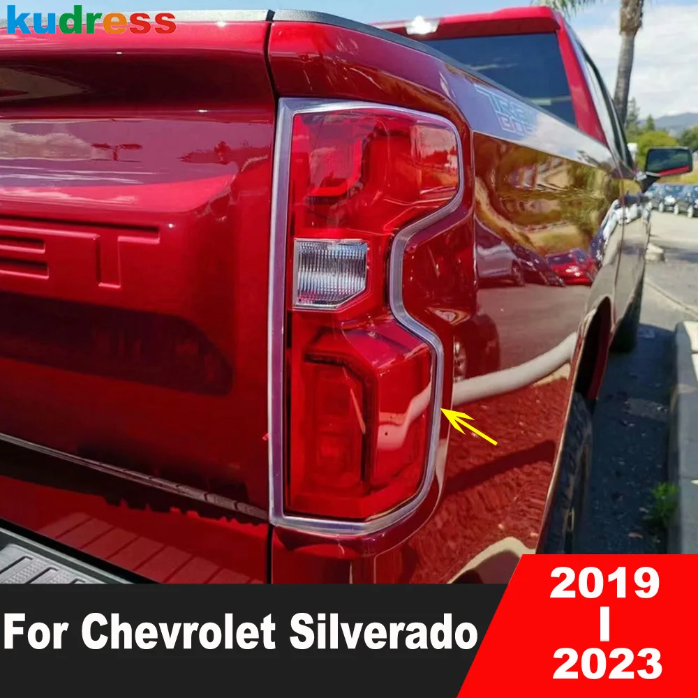 

Задняя крышка фонаря, обшивка для Chevrolet Silverado 1500 2500HD 3500HD 2019 2020 2021 2022 2023, хромированные автомобильные аксессуары