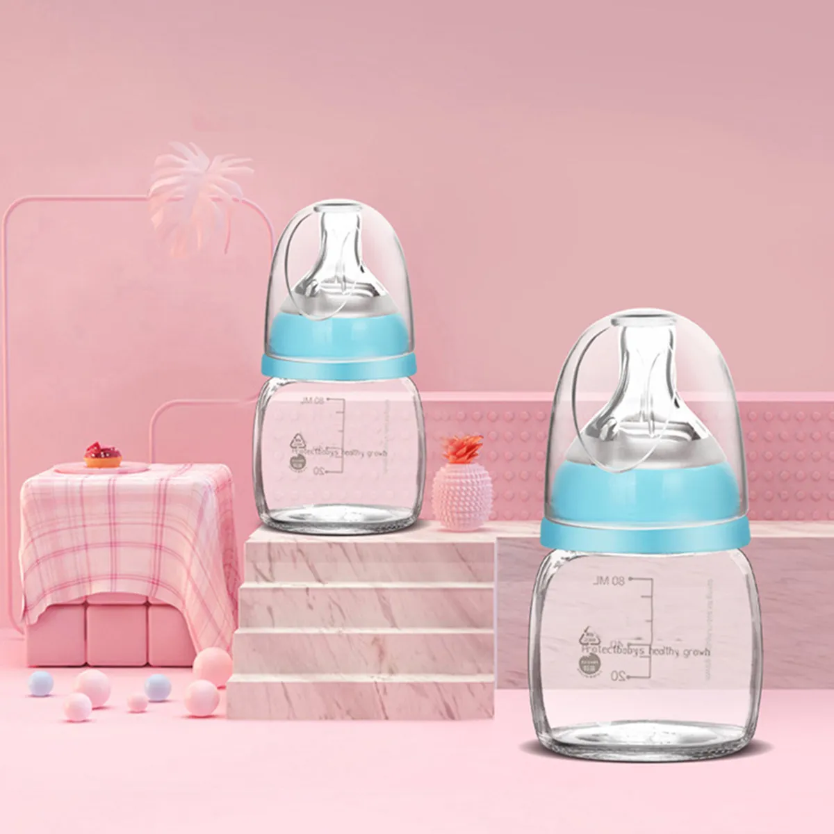 

1Pcs Baby Nursing Bottle Portable Small Feeding Bottle 80Ml Anti-Flatulence Design Newborn Milk Feeder Lightweight Easy Clean